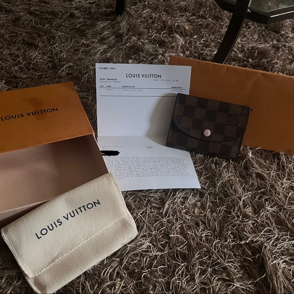Authentic Louis Vuitton Rosalie Coin Purse In Damier Ebene